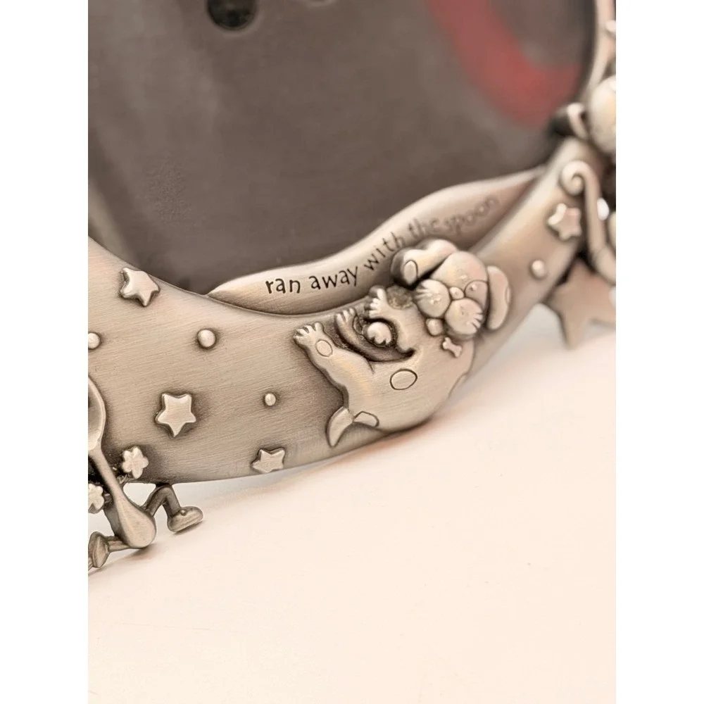 Malden Hey Diddle Diddle Pewter Tone Nursery Rhyme Baby Photo Frame Cow Moon